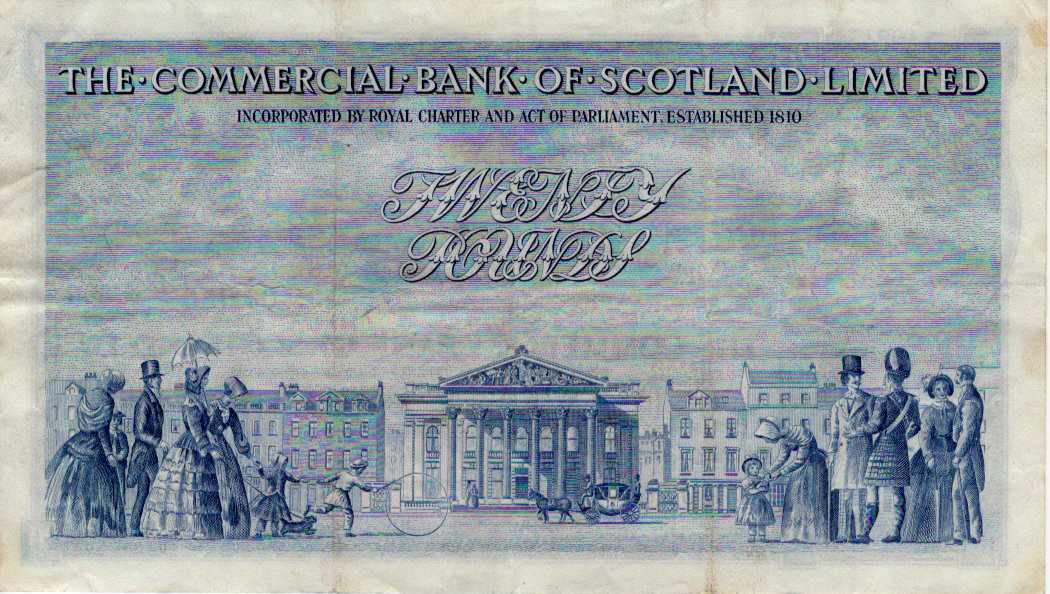 Scotland, Commercial Bank Ltd 20 Pounds dated 3rd January 1952, signed Sir John Erskine, serial - Image 2 of 2