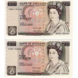 Kentfield 10 Pounds (2) issued 1991, a consecutively numbered pair of FIRST SERIES notes, serial