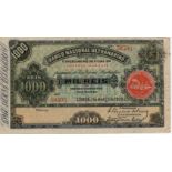 Mozambique 1000 Reis dated 1st March 1909, scarce early date, serial No. 58503 (Pick33) a few