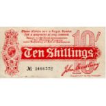 Bradbury 10 Shillings issued 1914, serial A/20 466552, No. with dash (T9, Pick346) a small