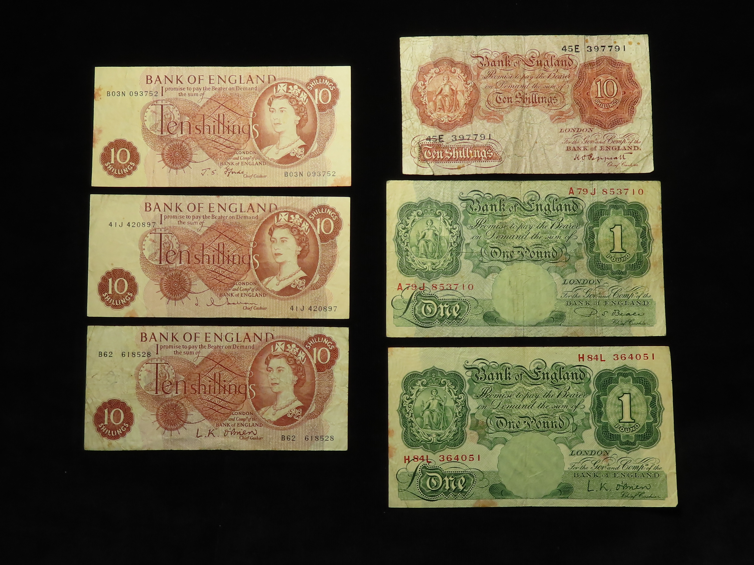 Bank of England & Treasury (13), including a Peppiatt and a Beale White 5 Pounds both with some - Image 3 of 6