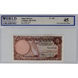 East African Currency Board 5 Shillings issued 1964, serial W512725 (TBB B231a, Pick45) in WBG