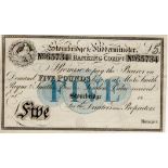 Stourbridge & Kidderminster Banking Company 5 Pounds, without date or signature, Unissued note,