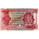 Scotland, Clydesdale Bank Limited 20 Pounds dated 19th November 1964, scarce SPECIMEN note, signed