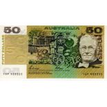 Australia 50 Dollars issued 1989 signed Phillips & Fraser, serial YXP 903355 (TBB B215g, Pick47f)