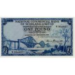 Scotland, National Commercial Bank 1 Pound dated 16th September 1959, signed David Alexander, serial