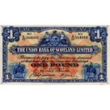 Scotland, Union Bank 1 Pound dated 1st June 1948, LAST DATE of issue for this design, signed J. A.