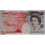 Bailey 50 Pounds issued 2006, serial M56 557858 (B404, Pick393a) one centre fold, good EF