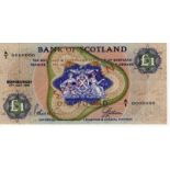 Scotland, Bank of Scotland 1 Pound dated 17th July 1968, very rare SPECIMEN note, serial A/1