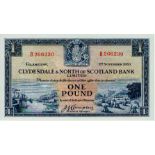 Scotland, Clydesdale & North of Scotland Bank 1 Pound dated 1st November 1950, FIRST DATE of