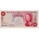 Isle of Man 10 Shillings issued 1966, signed P.H.G. Stallard, serial A514401 (IMPM M504, Pick24b)