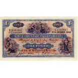Scotland, Clydesdale Bank 1 Pound dated 27th October 1948, signed John Campbell & R. R. Houston,