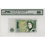 Somerset 1 Pound issued 1981, low number FIRST RUN serial AN01 001175 (B341, Pick377b) in PMG holder