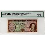 Macau 5 Patacas dated 21st March 1968, serial 671825 (TBB B050, Pick49a) in PMG holder graded 66 EPQ