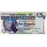 Northern Ireland 5 Pounds dated 1st March 2003, signed M.D. Soden, a very nice near solid '9's