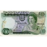 Jersey 10 Pounds issued 1976 - 1988, signed Leslie May, VERY LOW serial EB000041 (TBB B113b,