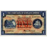 Scotland, Union Bank of Scotland 1 Pound dated 1st June 1954, scarce LAST DATE of issue, signed