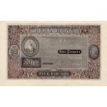 Deal Bank 5 Pounds proof engraved by Robert Branston (Outing648d) printed on thin paper which has