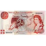 Isle of Man 20 Pounds not dated issued 1999/2000, signed J.A. Cashen, serial D555033 (IMPM539,