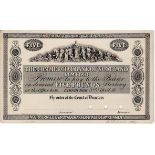 Scotland, Commercial Bank of Scotland 5 Pounds PROOF stuck onto card, dated 3rd April 18xx,