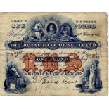 Scotland, Royal Bank of Scotland 1 Pound dated 20th January 1922, rare early date, signed David
