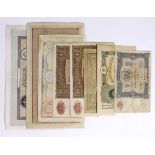 Afghanistan (8), range of early notes, 1 Rupee issued 1920 (Pick1b) approx. 15mm tear otherwise