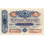 Scotland, Clydesdale Bank 5 Pounds dated 10th January 1934, serial U2/Z 0001266, (PMS CL20c,