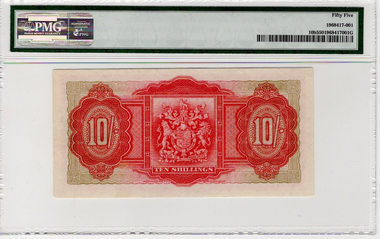 Bermuda 10 Shillings dated 12th May 1937, portrait King George VI at centre, fractional prefix - Image 2 of 2