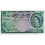 British Caribbean Territories 5 Dollars dated 3rd January 1956, serial E2-674139 (TBB B109d, Pick9b)