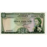 Jersey 1 Pound issued 1963, signed J. Clennett, serial K299077 (TBB B108c, Pick8b) Uncirculated