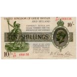 Warren Fisher 10 Shillings issued 1922, serial P/27 668138 (T30, Pick358) Fine+ to about VF