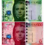 Scotland (2), Bank of Scotland 100 Pounds and 50 Pounds dated 17th September 2007 with MATCHING VERY
