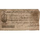 Huddersfield Commercial Bank 1 Pound dated 1813, serial No. N461 for Benjamin & Joshua Ingham &