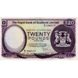 Scotland, Royal Bank of Scotland Limited 20 Pounds dated 1st May 1981, signed J.B. Burke, serial A/4