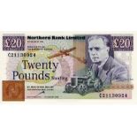 Northern Ireland, Northern Bank Limited 20 Pounds dated 30th August 1996, signed J.R. Wright, serial