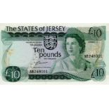 Jersey 10 Pounds issued 1976 - 1988, signed J. Clennett, serial AB248001 (TBB B113a, Pick13a)