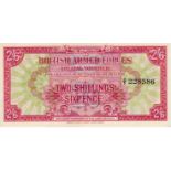 British Armed Forces 2 Shillings 6 Pence not dated first series issued 1946, serial D/5 228586 (