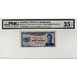 Mauritius 25 Cents issued 1940, portrait King George VI at right, serial B336306, (TBB B320a,