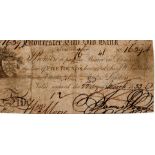 Gloucester City Old Bank 5 Pounds dated 1833 for James Wood, serial No.1639A (Outing819f) ink