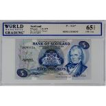 Scotland, Bank of Scotland 5 Pounds dated 1st Deccember 1975, scarce REPLACEMENT note, serial ZA