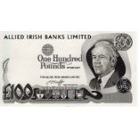 Northern Ireland, Allied Irish Banks Limited 100 Pounds not dated, PROOF uniface note in black