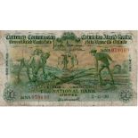 Ireland Republic 1 Pound dated 2nd November 1939, The National Bank Limited 'Ploughman' issue,