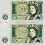 ERROR Page 1 Pound (2) issued 1978, a consecutively numbered pair of error notes, both have
