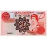Isle of Man 20 Pounds issued 1979, Commemorative Issue Millennium Year 1979, signed W. Dawson, a