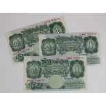 Beale 1 Pound (3) issued 1950, scarce REPLACEMENT notes, serial S42S 904540, S44S 491568 and S51S