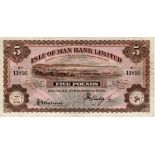 Isle of Man 5 Pounds dated 1st December 1936, signed J.R. Quayle & J.N. Ronan, serial No. 11816 (
