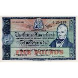 Scotland, British Linen Bank 5 Pounds dated 17th July 1964, scarce ENCODED issue for electronic