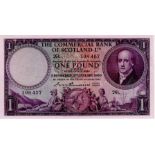 Scotland, Commercial Bank of Scotland 1 Pound dated 3rd January 1950, signed Sir John Erskine,