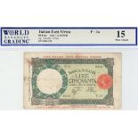 Italian East Africa 50 Lire dated 14th June 1938 - 12th September 1938, signed Azzolini & Urbini,