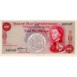 Isle of Man 10 Shillings issued 1961, signed R.H. Garvey, serial No. 637137 (IMPM M500, Pick24a)